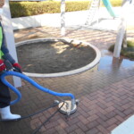 インターロッキングブロック洗浄中